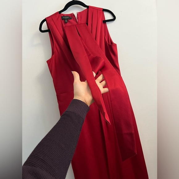 Ted Baker Dress Red Chrisey Fixed Wrap Midi - Size 4 (US 10) - Picture 6 of 10